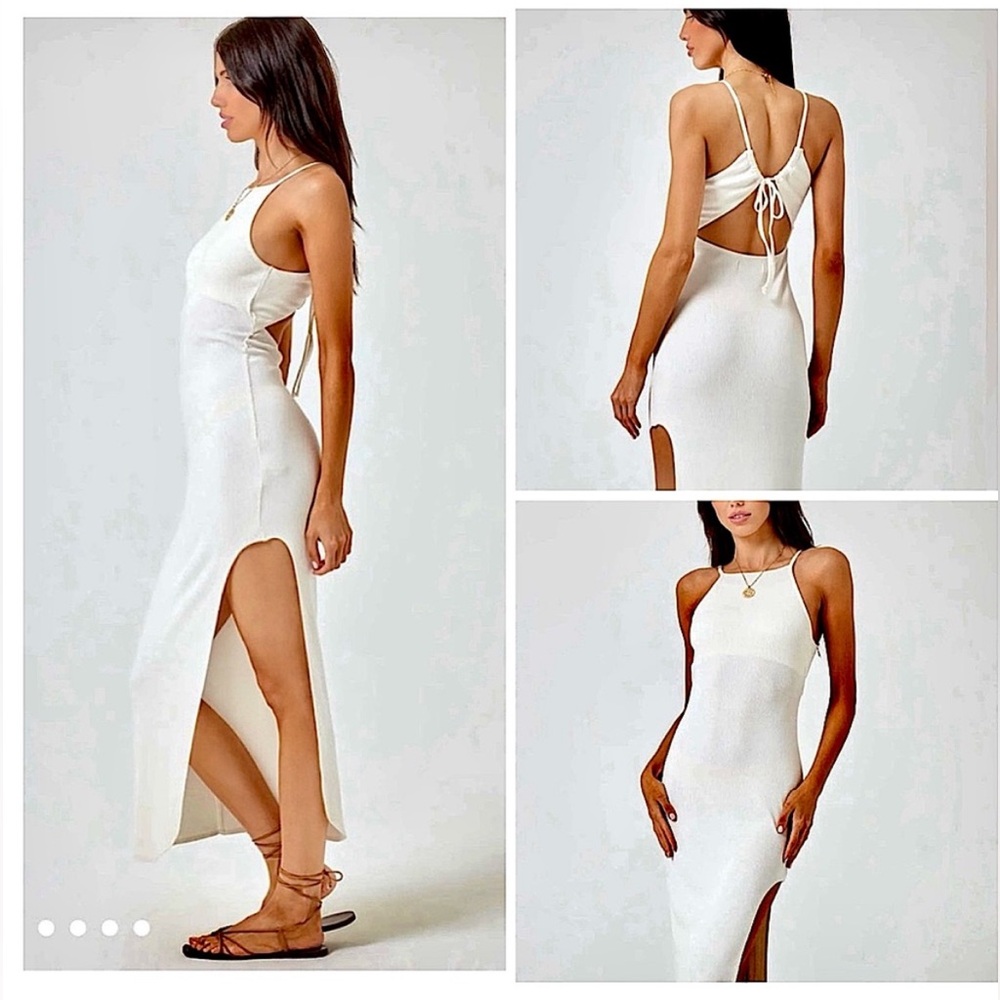 LSPACE RENATA RIBBED MAXI DRESS SIZE SMALL IN CREAM NWT